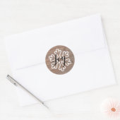 Rond Joie de flocon de neige en bois rustique - Sticker (Enveloppe)