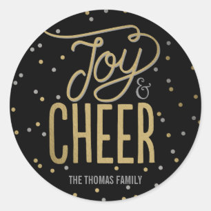 Rond Joie et Cheer Custom Holiday Sticker