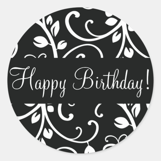 Rond Joli Anniversaire Floral Vine Enveloppe Sticker (Devant)