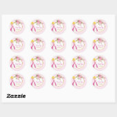 Rond Joli Blonde Princess Sticker Merci d'anniversaire (Feuille)