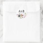 Rond Joli Bouquet Mariage floral Sticker (Sac)