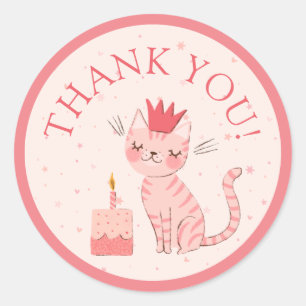 Rond Joli chaton Anniversaire Classic Round Sticker