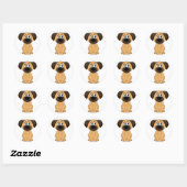Rond Joli chiot Brown - Sticker (Feuille)