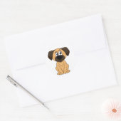 Rond Joli chiot Brown - Sticker (Enveloppe)