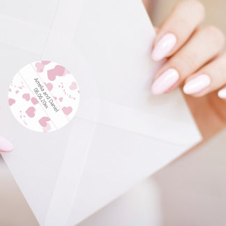 Rond Joli coeur d'amour Sticker Mariage personnalisé
