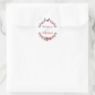 Rond Joli Oiseau et Sticker Floral