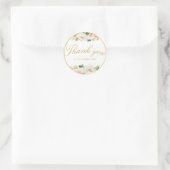 Rond joli rose floral merci sticker (Sac)