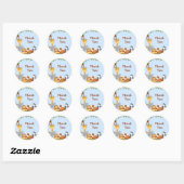 Rond Joli Safari Jungle Animaux Garçon Merci Sticker (Feuille)