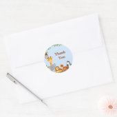 Rond Joli Safari Jungle Animaux Garçon Merci Sticker (Enveloppe)