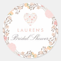 Joli Sticker de Fête des mariées de coeur floral