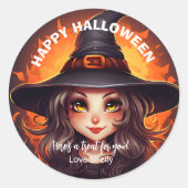 Rond Joli Sticker Halloween Witch | Amical (Devant)
