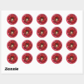Rond Joli Sticker photo grenade rouge (Feuille)