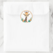 Rond Jolie Giraffe avec Sticker Fleurs (Sac)
