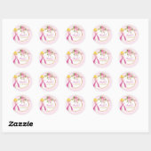 Rond Jolie Princess Girls Sticker de fête d'anniversair (Feuille)