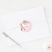 Rond Jolie Princess Girls Sticker de fête d'anniversair (Enveloppe)