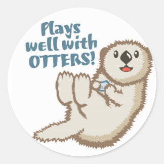 Rond Joue Bien Avec Le Sticker Otter