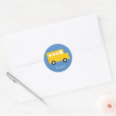 Rond Jouets Jaune Autocar Anniversaire Sticker Merci (Enveloppe)