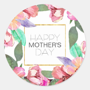Rond Jour des mères floral élégant   Sticker
