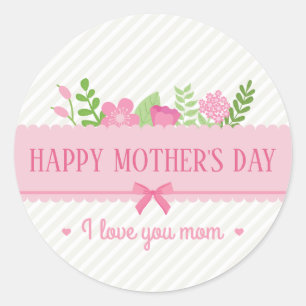Rond Jour des mères florales élégantes Sticker