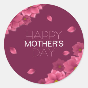 Rond Jour des mères florales élégantes Sticker