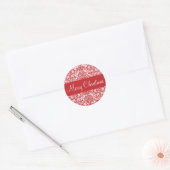 Rond Joy Noël Damask Enveloppe Sticker Sticker (Enveloppe)