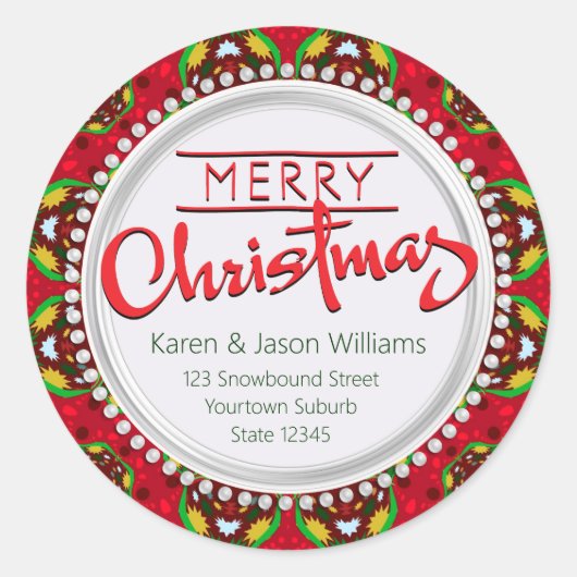 Rond Joy Sticker couleur africaine de Noël (Devant)