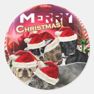 Rond Joy Sticker de Noël (édition chien)