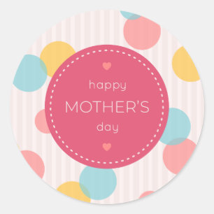Rond Joyeuse fête des mères Pois Sticker