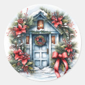 Rond Joyeuses fêtes Sticker Vector 2D Wreath de Noël (Devant)