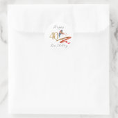 Rond Joyeux 40ème Anniversaire Sticker (Sac)