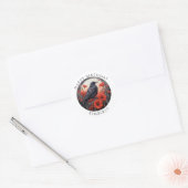 Rond Joyeux anniversaire Crow Bird Flowers Sticker (Enveloppe)