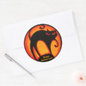Rond Joyeux Halloween ! Sticker pour chat effrayant (Enveloppe)