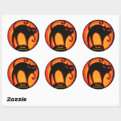 Rond Joyeux Halloween ! Sticker pour chat effrayant (Feuille)