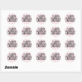 Rond Joyeux Sticker Anniversaire rose (Feuille)