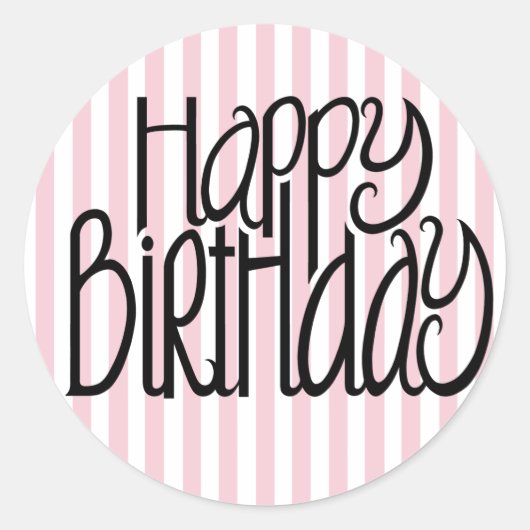 Rond Joyeux Sticker Anniversaire rose (Devant)