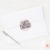 Rond Joyeux Sticker Anniversaire rose (Enveloppe)