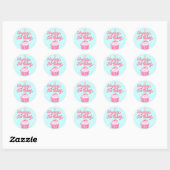 Rond Joyeux Sticker Art Doodle Cupcake Anniversaire (Feuille)