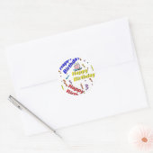 Rond Joyeux Sticker au gâteau d'anniversaire (Enveloppe)