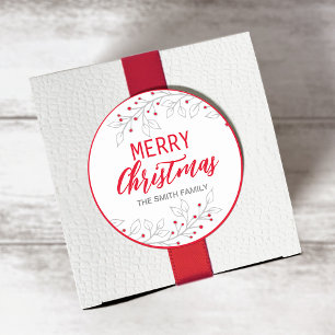 Rond Joyeux Sticker cadeau de Noël/Joyeuses fêtes