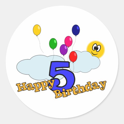 Rond Joyeux Sticker d'anniversaire (Devant)