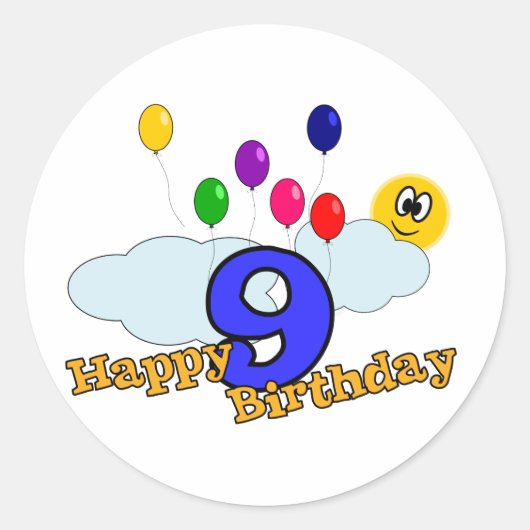Rond Joyeux Sticker d'anniversaire (Devant)