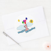 Rond Joyeux Sticker d'anniversaire (Enveloppe)