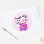 Rond Joyeux Sticker d'anniversaire (Enveloppe)