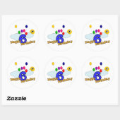 Rond Joyeux Sticker d'anniversaire (Feuille)