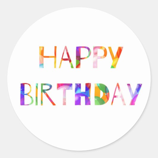 Rond Joyeux Sticker d'anniversaire (Devant)