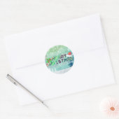 Rond Joyeux Sticker de Noël et Bonne Année (Enveloppe)