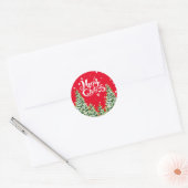 Rond Joyeux Sticker de Noël Snow Trees (Enveloppe)