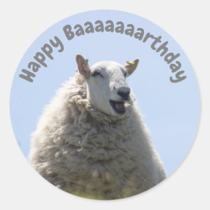 Rond Joyeux Sticker pour mouton d'anniversaire