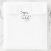 Rond Joyeux Sticker Script d'anniversaire (Sac)