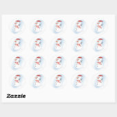 Rond Joyeux Sticker Snowman de Noël ou Joyeux (Feuille)